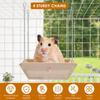 Chinchilla Hammock Wood Chinchilla Swing Bed with 4 Metal Chain Pet Toy Hamster Cage Accessory Parrot Platform Suspension Bridge
