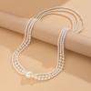 Ingemark Baroque Multilayer Imitation Pearl Long Chain Necklace Women Creative Elegant Sweater Chain Neck Accessories Jewelry