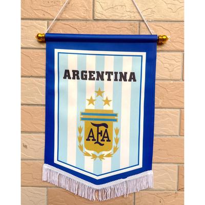 Voetbalfan Wanddecoratie Banner Argentinië Voetbalteam Stijl Bar Decoratie Vlag met Kwastjesrand en Ophangtouw voor Binnen Buiten Gebruik