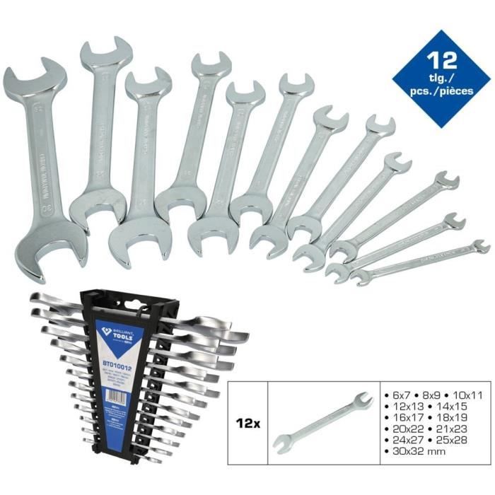 Wrench Set - Brilliant Tools Bt010012 - Chrome Vanadium - 12 Pieces