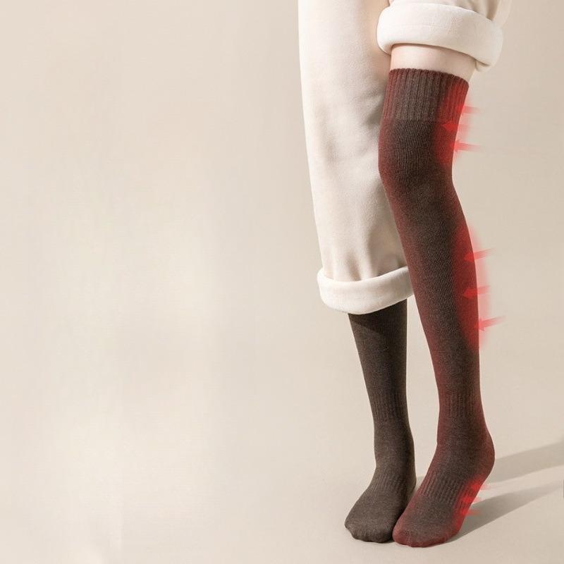 Women's High Socks, Thickened and Warm Thigh Knee Pads for Autumn and Winter. Half-length Socks That Reach The Knees In Winter