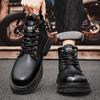 Fashion Schnür-Herren High Top Sneaker Leder Herren Neuankömmling Winterstiefel All-Match Herrenmode Motorradstiefel Herren Freizeitschuhe