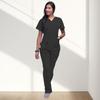 Pocket Zipper Surgical Hand Washing Spa Salon Short Sleeve Work Clothes