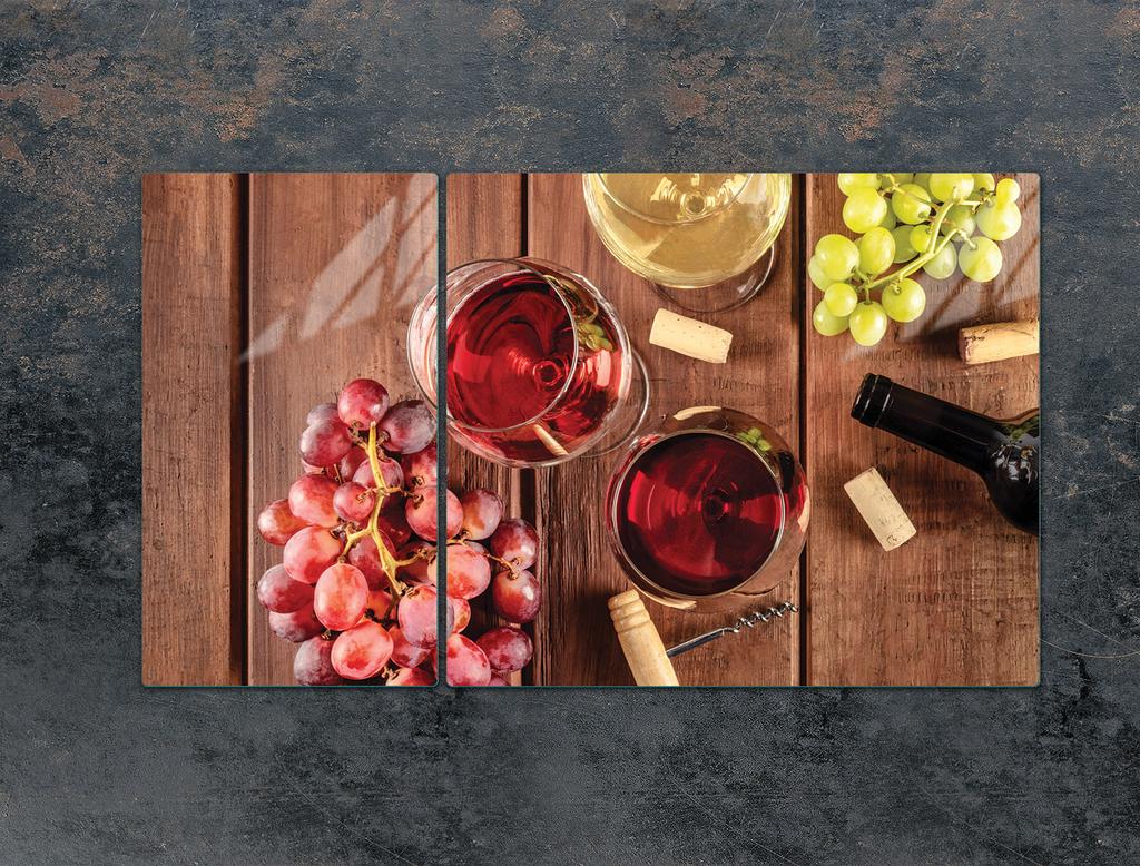SZKLANA PŁYTA OCHRONNA NA KUCHENKĘ 90x52 WINO