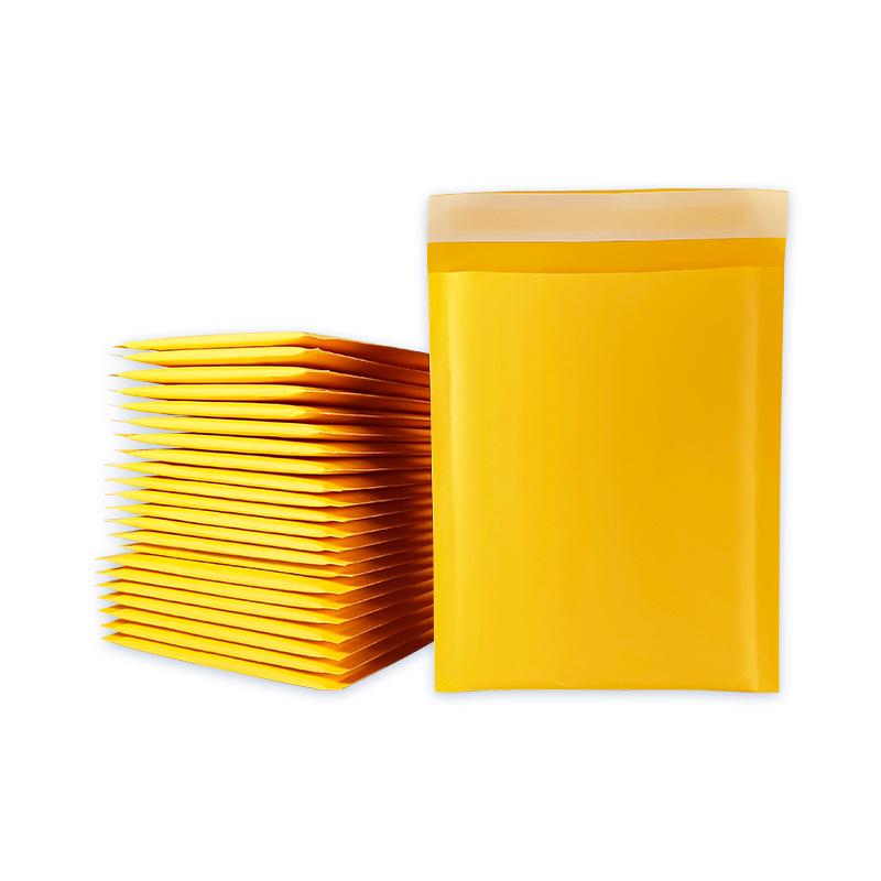 Thickened Yellow Kraft Paper Bubble Mailer with Self-Adhesive Strip