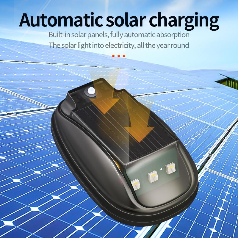 Roof light LED solar remote control wiring free flash, car navigation light, motorcycle flashing light, warning light