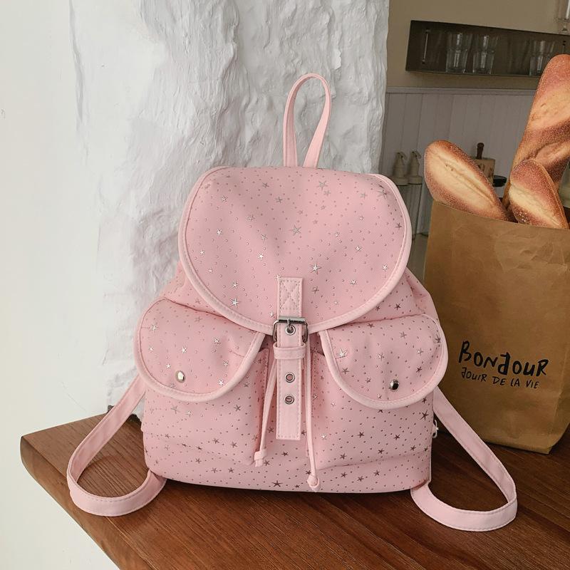 Schoolbag Korean Version of Casual Large-capacity Bag Women's 1011 Spring New Star College Student Backpack Fashion Travel Schoolbag