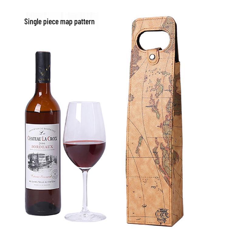 Borsa Portabottiglie da Vino in Pelle - Scatola Regalo Singola o Doppia