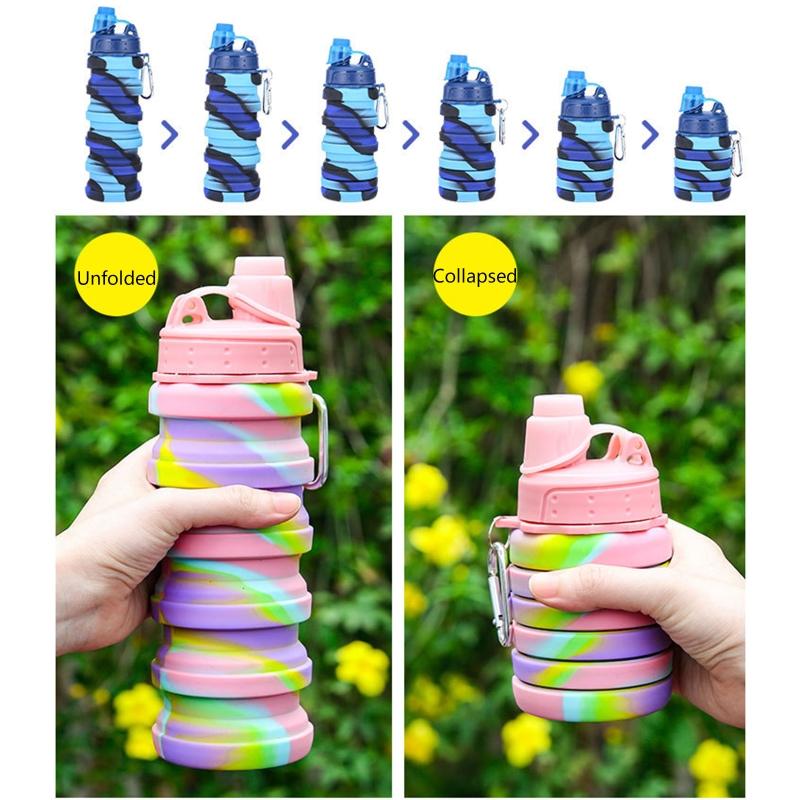 Silicone Collapsible Travel Mugs Camping Cups Creative Retractable Cups Folding Mugs for Outdoor Camping 4 Styles Ch