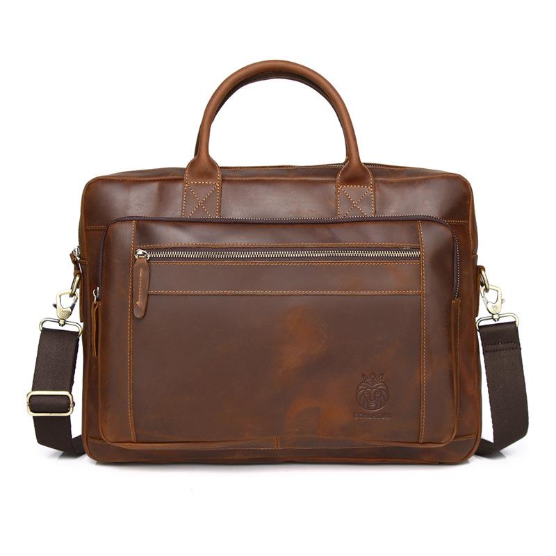 Men's Briefcase Business Genuine Leather Men's Business Bag Cowhide Laptop Bag