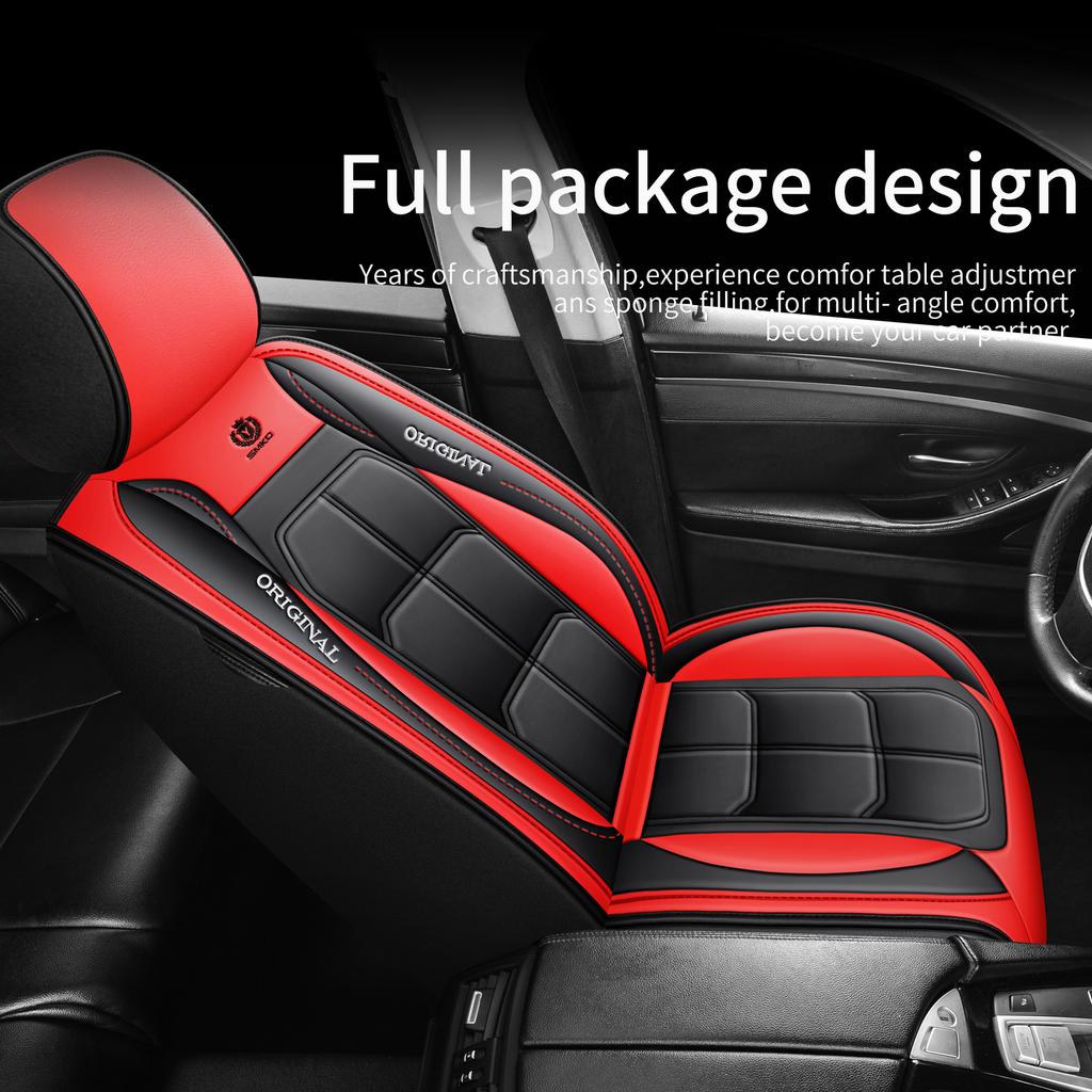 1 pezzo Coprisedile Auto Universale in Pelle PU Premium Tappetino Protettivo per Tutte le Stagioni con Morbido Cuscino Coprisedile Pacchetto Completo
