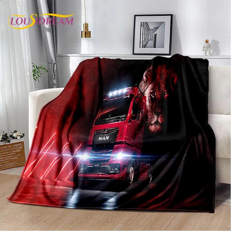HD Man Truck Lorry 3D Printing Soft Flannel Blankets,Throw Blanket Comfortable Blanket for Picnic Beds Sofa Home Bedroom Gifts