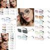 Trendy Summer Fashion Rimless Women's Sunglasses Rectangle Shades With Uv400 Lenses
