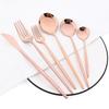 36Pcs Pink Gold Dinnerware Cutlery Set Western Knife Dessert Forks Spoon Flatware Stainless Steel Silverware Kitchen Tableware