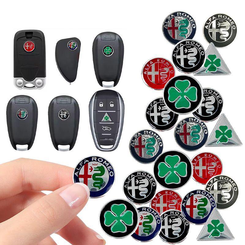 5/10Pcs Car Metal Key Emblem Sticker Decoration For Alfa Romeo 156 159 147 8C 166 Giulia Giulietta Mito Stelvio Spider GT Tonale Cxa532