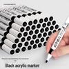 Black Acrylic Marker for Art & Kindergarten: Watercolor Pen with Layering & Washable Opaque Brush