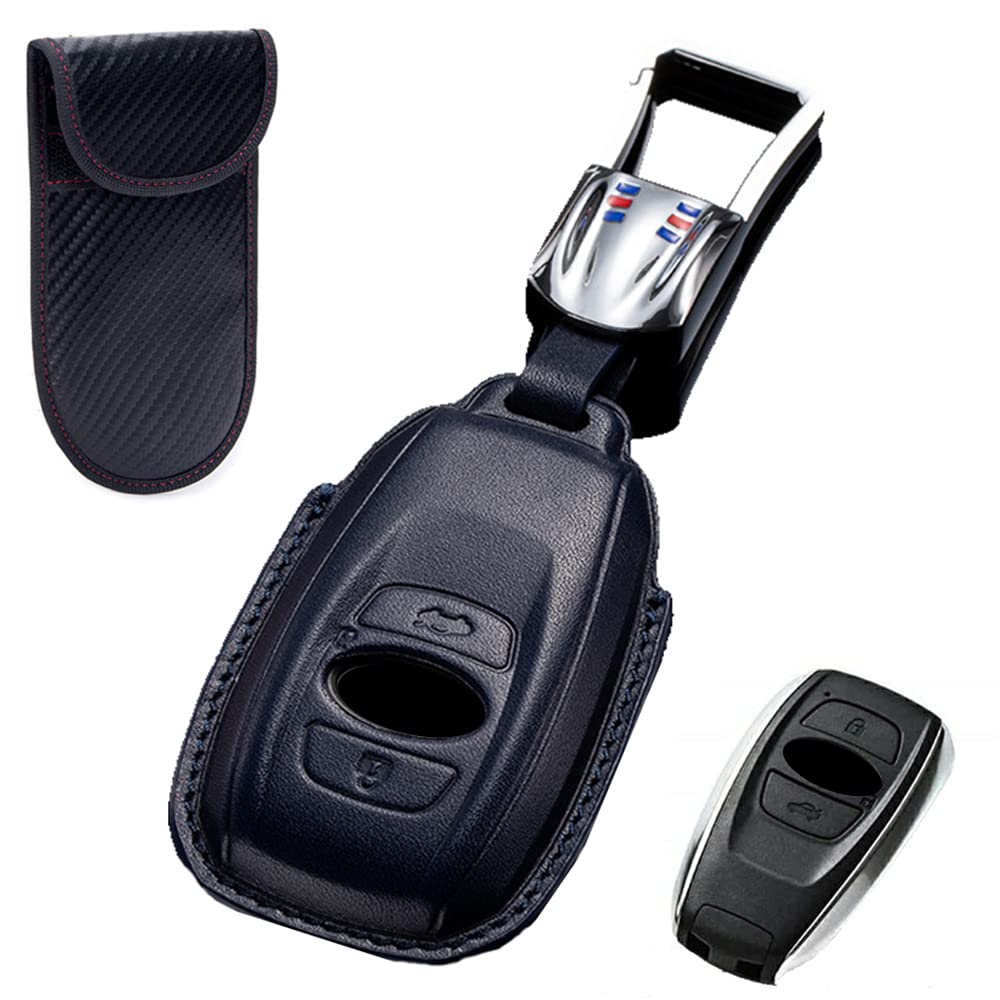 [LETINGFAR] Smart Key Case for Subaru Key Cover Genuine Leather for Subaru синий