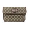 [Pre-Owned] Neo Vintage Series Gold Foil Logo Monogram Tiger Head Decorative Striped Shoulder Strap Canvas And Leather Messenger B - Very Good #1YPFPZ
