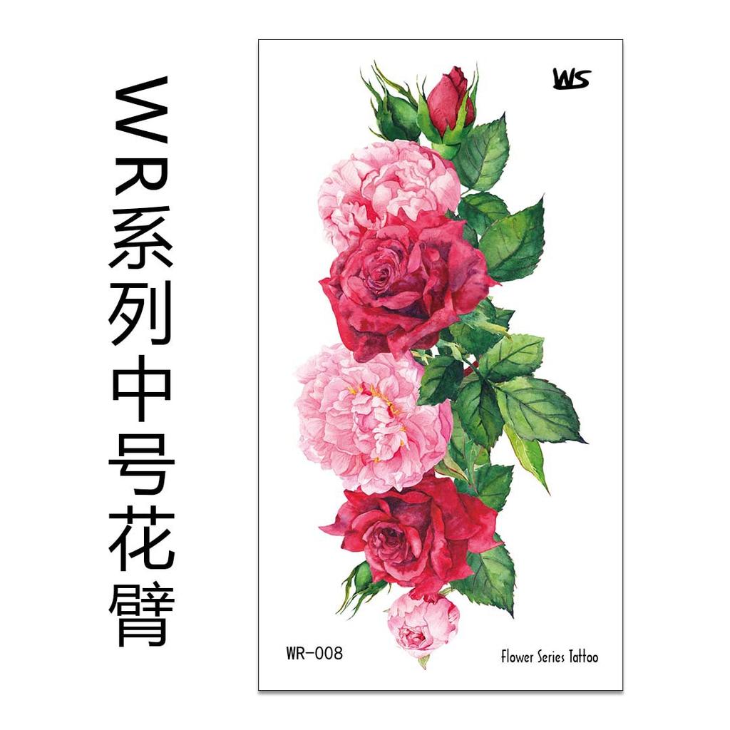Small Fresh Flower Tattoo Sticker Flower Arm, Flower Rose Waterproof Environmentally Friendly Tattoo Sticker Tattoo