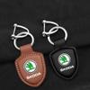 KJGK5 Multiple Colors Luxury Car KeyChain Genuine Leather Key Ring Accessories for Octavia Fabia Rapid Yeti Superb Octavia A5 A7