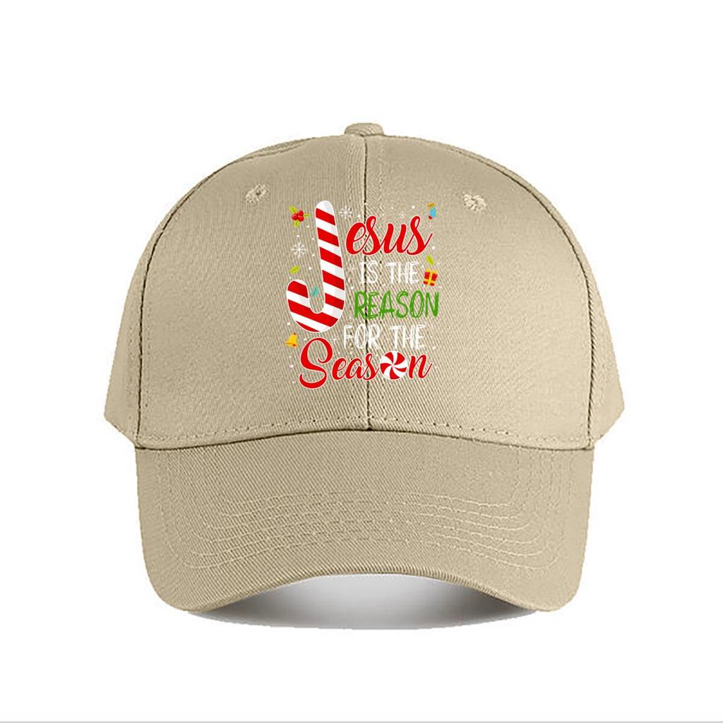 Jesus Is The Reason Christmas Candy Cane Decor Baseball Cap Fashion Unisex Sunhat Womens Outdoor Sports