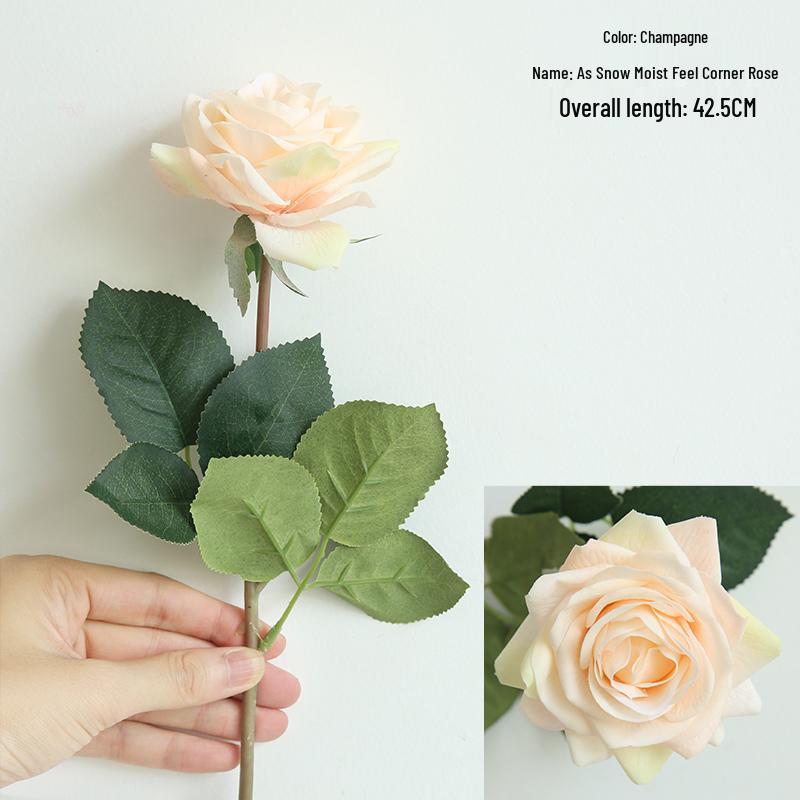 Single Stem Artificial Rose Arrangement for Home Décor - Silk Floral Display