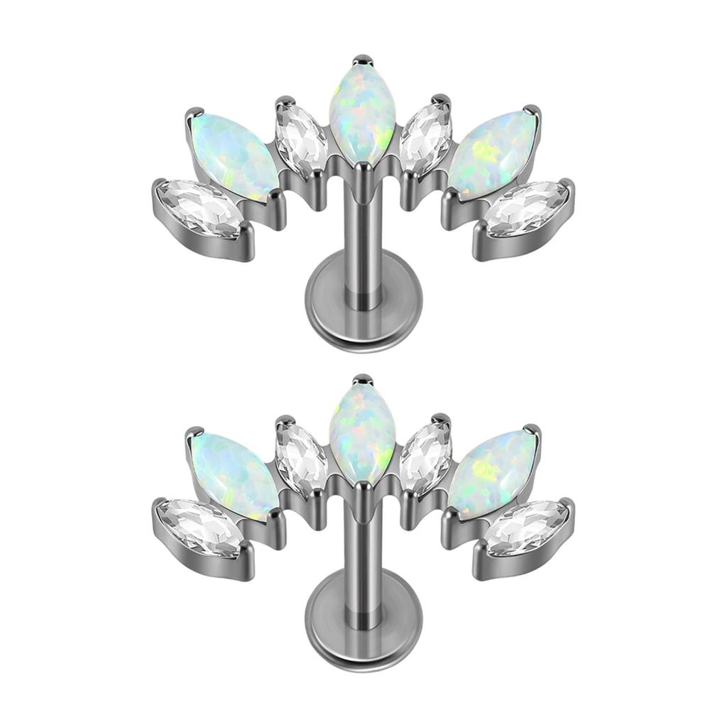 Elegant T Bar Threaded Cartilage Piercing Earring Modern Curved Designs Body Jewelry