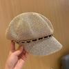 Woven Straw Hollow Octagonal Hat Sun Protection Peaked Cap Korean Breathable Hat  Casual Wear