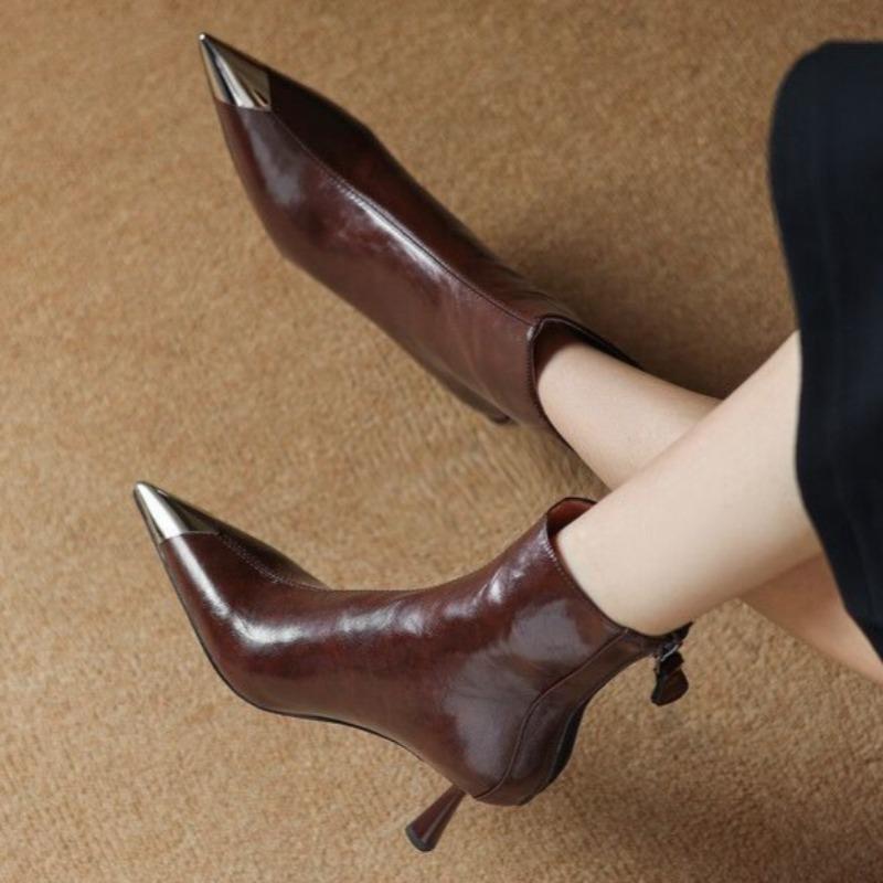 Sexy Pointed Toe Women Ankle Boots Elegant Pumps Fashion High Heels Shoes Winter New Trend Goth Woman Chelsea Botas Mujer