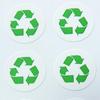 1000 Stück Recycling-Logo-Etikett Kunstpapier-Aufkleber für recycelbare umweltfreundliche Produkte Grüne Farbe Runde Fabrik-Etiketten