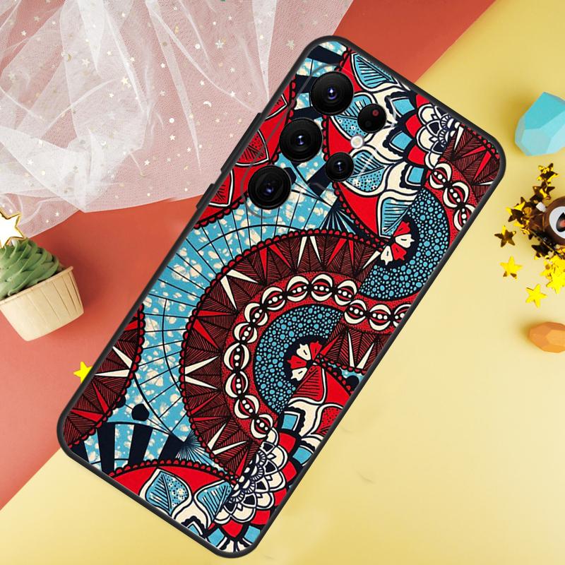African Wax Print Design Phone Case For Samsung Galaxy S26 S25 Ultra S23 FE S21 S20 S22 S24 Ultra S10 Plus Cover Coque