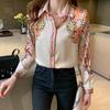 Women's Shirt Long Sleeve Smooth Shirt Printed Vintage Office Shirt