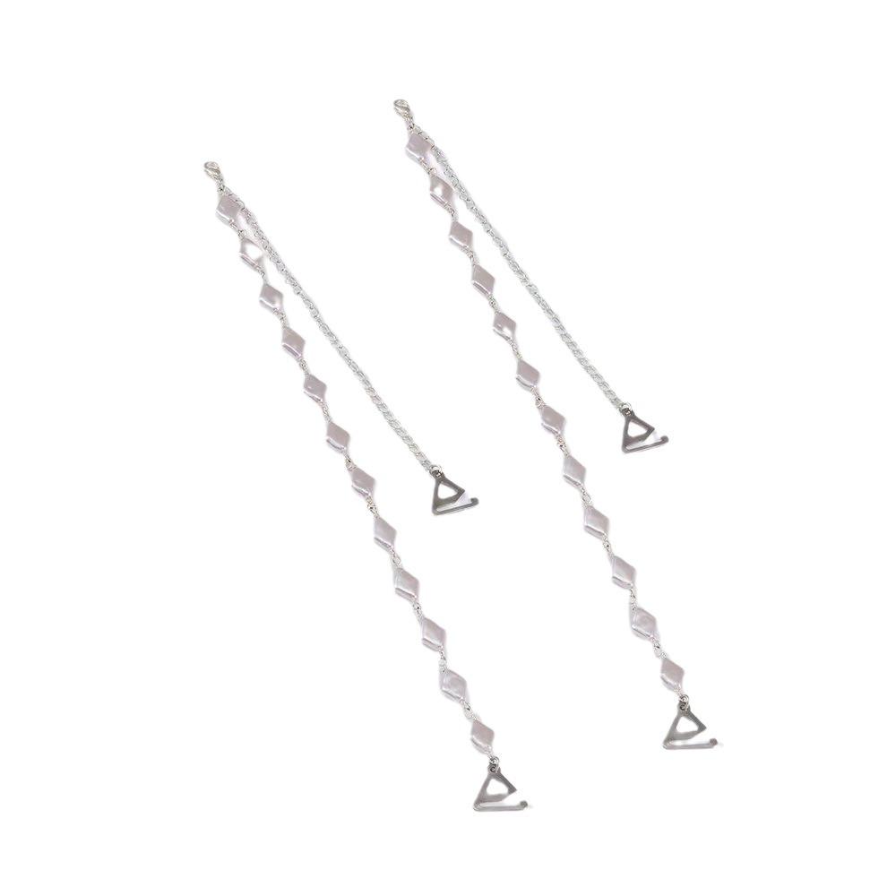 Pearl Rhombus Sling Dress Strap - Fashionable Metal Shoulder Chain Accessory