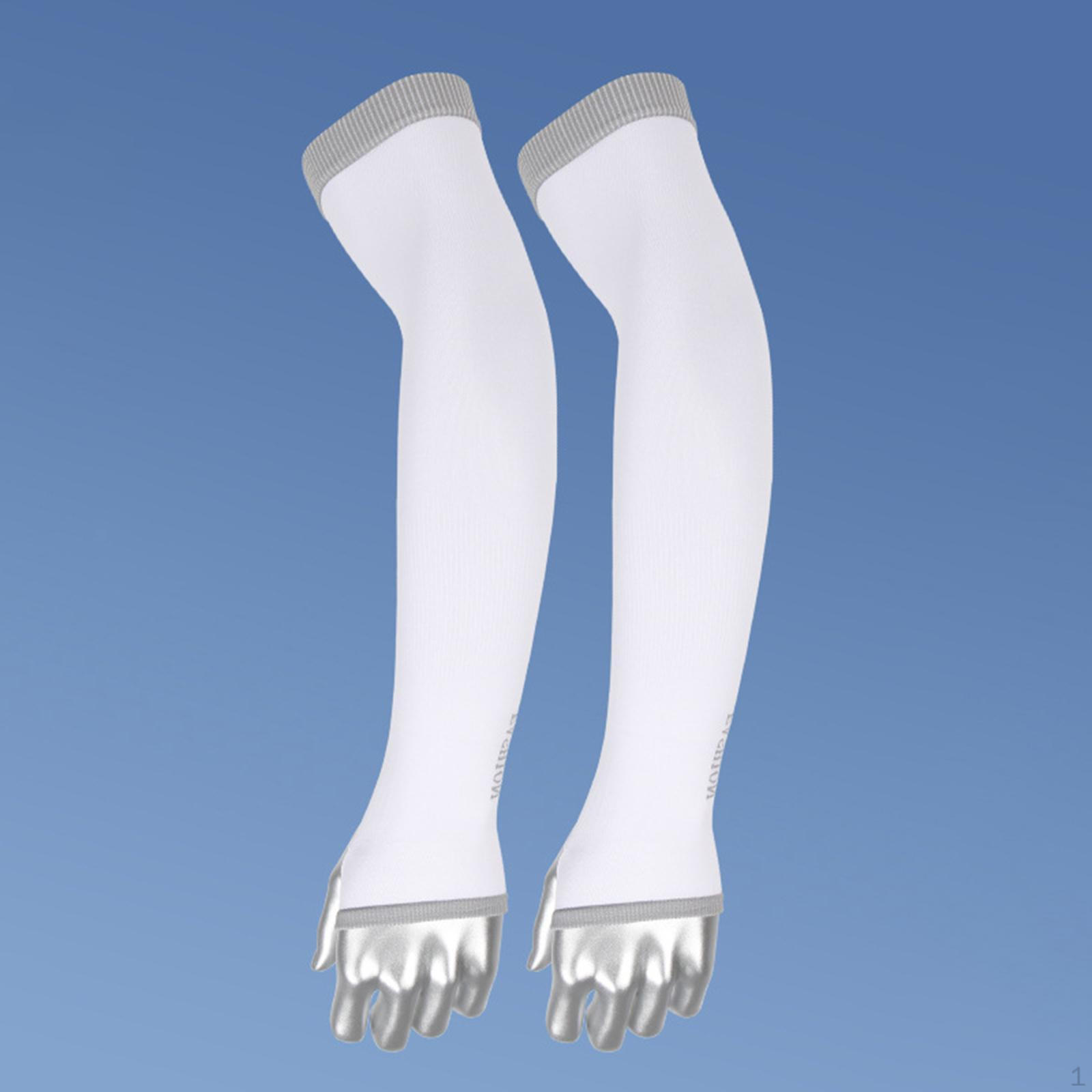 

Cooling Arm Sleeves Covers Breathable Comfortable Sun Protection for Outdoor White