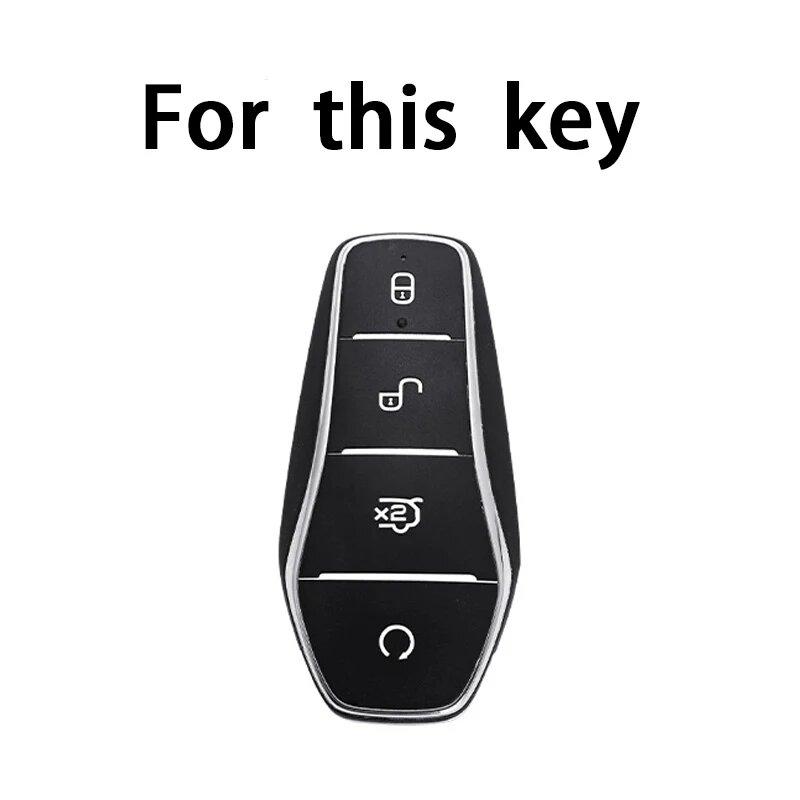 4 Button Car Key Cover For Byd Atto 3 Han Ev Dolphin Pro Tang Dm Qin Plus Max Yuan Zinc Alloy Leather Car Key Case Cover
