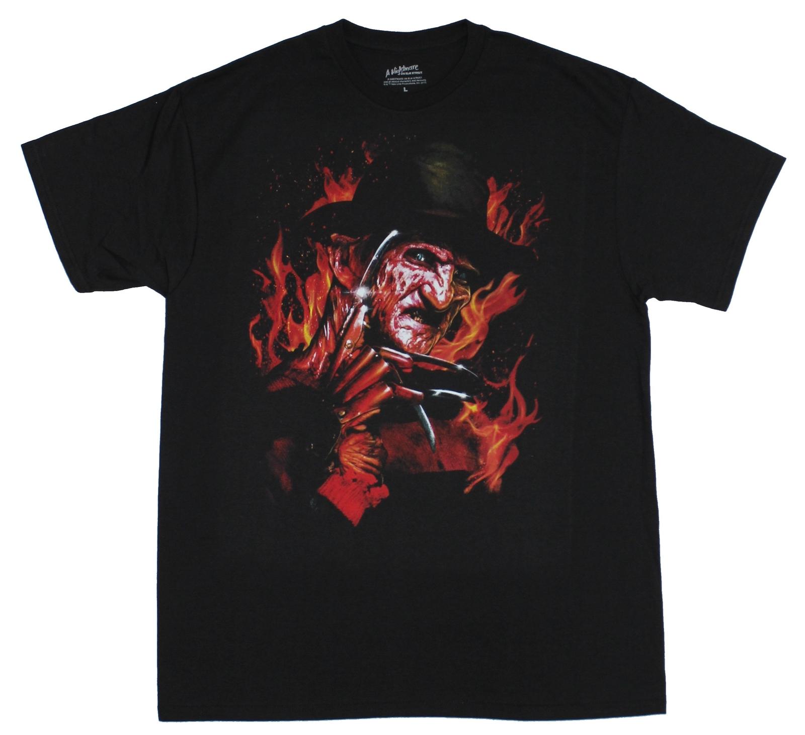 Nightmare on Elm Street Mens T-Shirt - Flaming Freddy Kruger Come Here Pose L