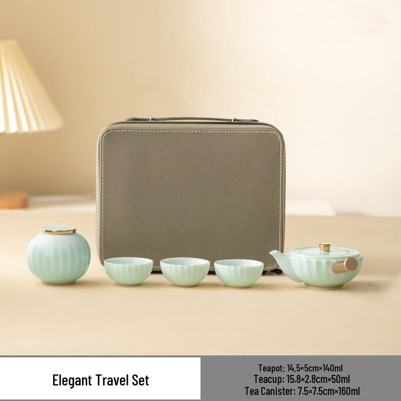 Portable Chinese Style Ceramic Kung Fu Tea Set with Teapot - Ideal Business Souvenir with Custom Logo Option