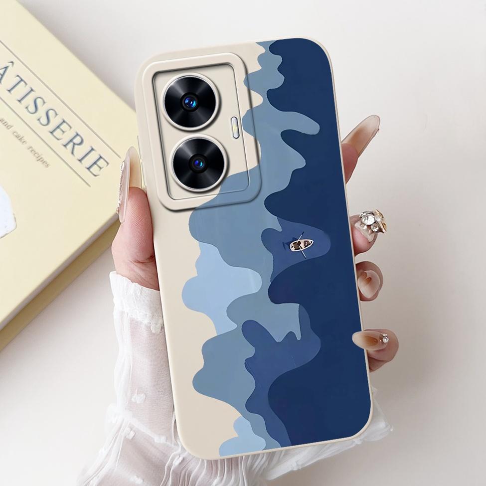 For Realme C55 Case RMX3710 Silicone Cute Cat Fashion Butterfly Flowers Love Painted Cover For Realme Narzo N55 Phone Case Funda