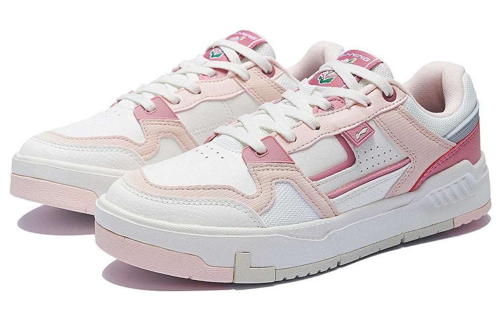 Li Ning ACE V2 Low Top Skateboard Shoes Women's Pink White AGCS156-3