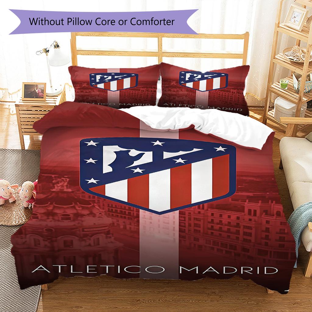 Juego de Edredón Ropa de Cama Atleti Funda de Edredón Funda de Almohada Decoración del Hogar Regalo de Cumpleaños (1 * funda nórdica + 2 * fundas de almohada, sin núcleo)