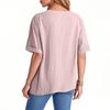 Women's Fashion Loose Casual Summer V-neck Short Sleeve T-shirt