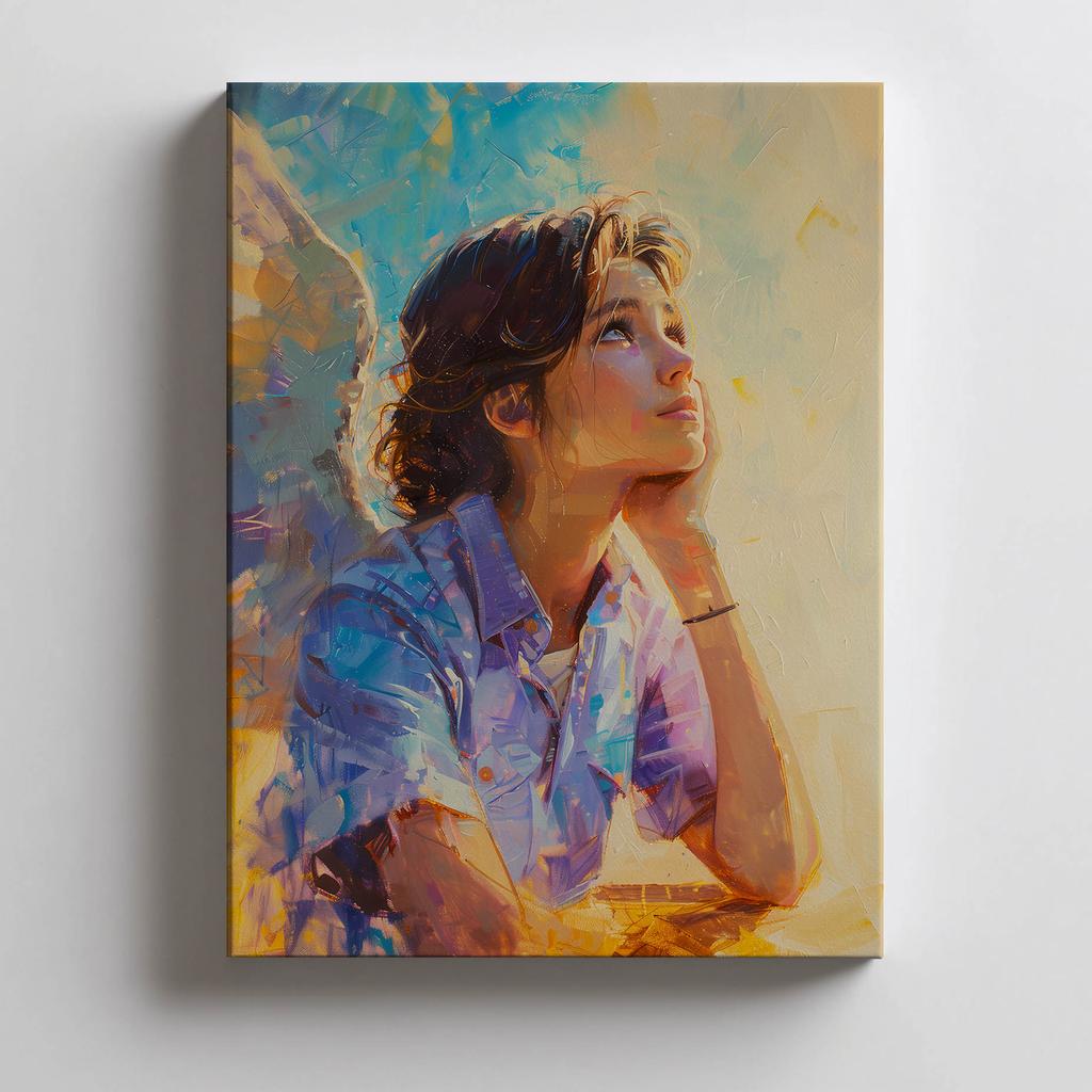 Angel Thoughts Poster Angel Thoughts Poster, 40X50 Cm, Black Aluminum Frame, 230 Gsm Matte Paper