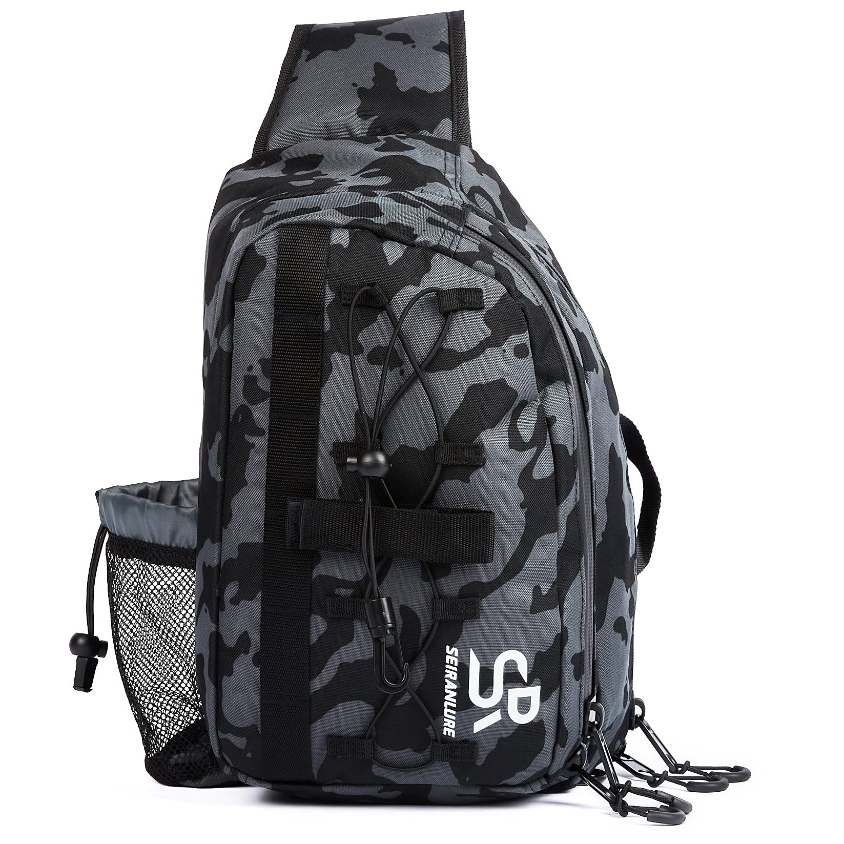 

Seiran Lure Fishing Bag, Body Bag, Shoulder Bag, SR-BG1, Fishing Tackle Bag, Outdoor, with Rod Holder, Waterproof Interior, and Watertight Zipper