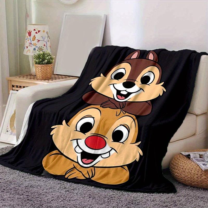 1pc, Disney Chip 'n Dale Throw Blanket Cute Cartoon Animal Decorative Couch Cover for Home, Living Room, Bedroom, Travel, Camping, Car