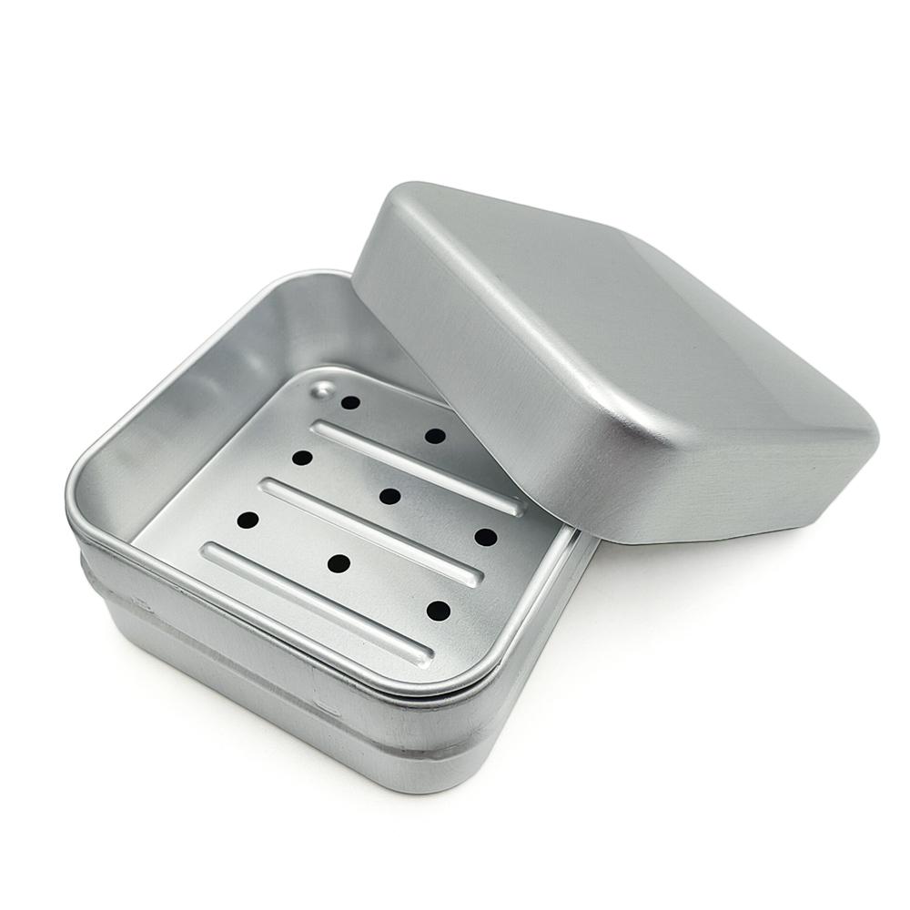 Quadratische Aluminium-Zahnschale Zahnbox mit Deckel Aluminium-Zahnständer Zahn-Tablett Behälter