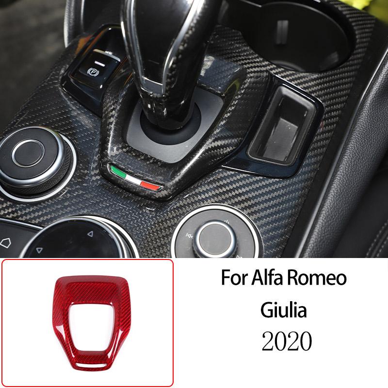 For Alfa Romeo Giulia 2017-2025 Red Real Carbon Fiber Car Interior Trim Sticker Accessories Car Modification
