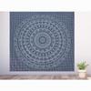 BLESS INTERNATIONAL Ručně vyráběné indické hippie Bohemian Psychedelic Elephant Mandala Tapiserie na zeď (Námořnická modrá a stříbrná)