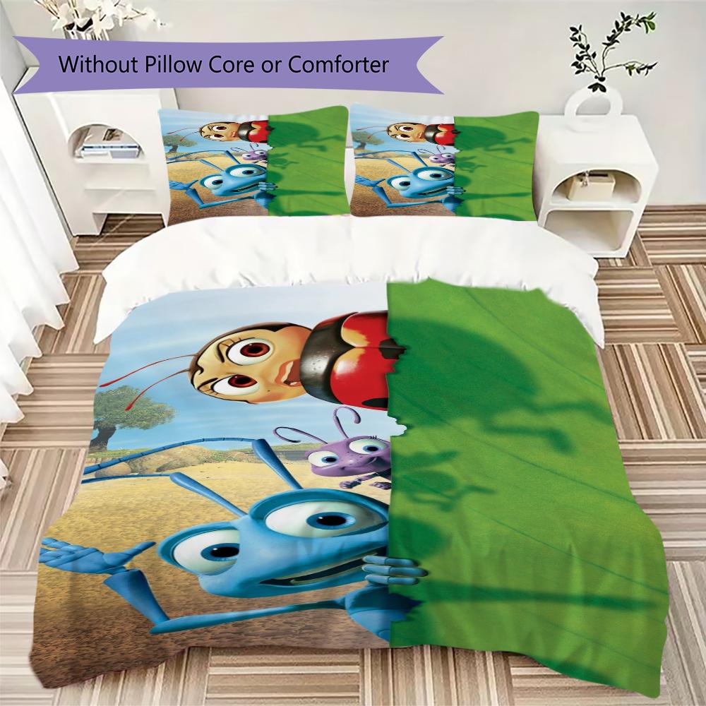Biancheria da letto a tema A Bug's Life, Set copripiumino Copripiumino Federa Regalo di Compleanno per la Casa(1 * copripiumino + 2 * federa, senza nucleo)_lx