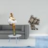 Aesthetic Girl Resin Sculpture And Modern Owl Figurine Abstract Art Statue for Office Living Room
