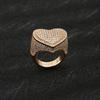 Anti Tarnish Love Heart Ring Copper Jewelry Delicate Zircon Accents 3 Sizes Cute Gift for Girlfriend